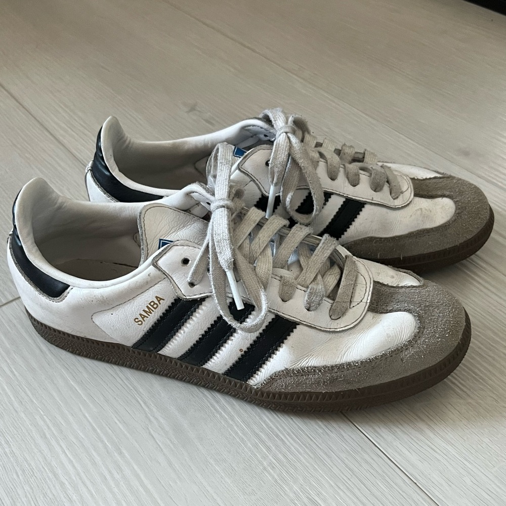 Adidas Samba White, Black, and Brown Sneakers - Picture 4 of 6